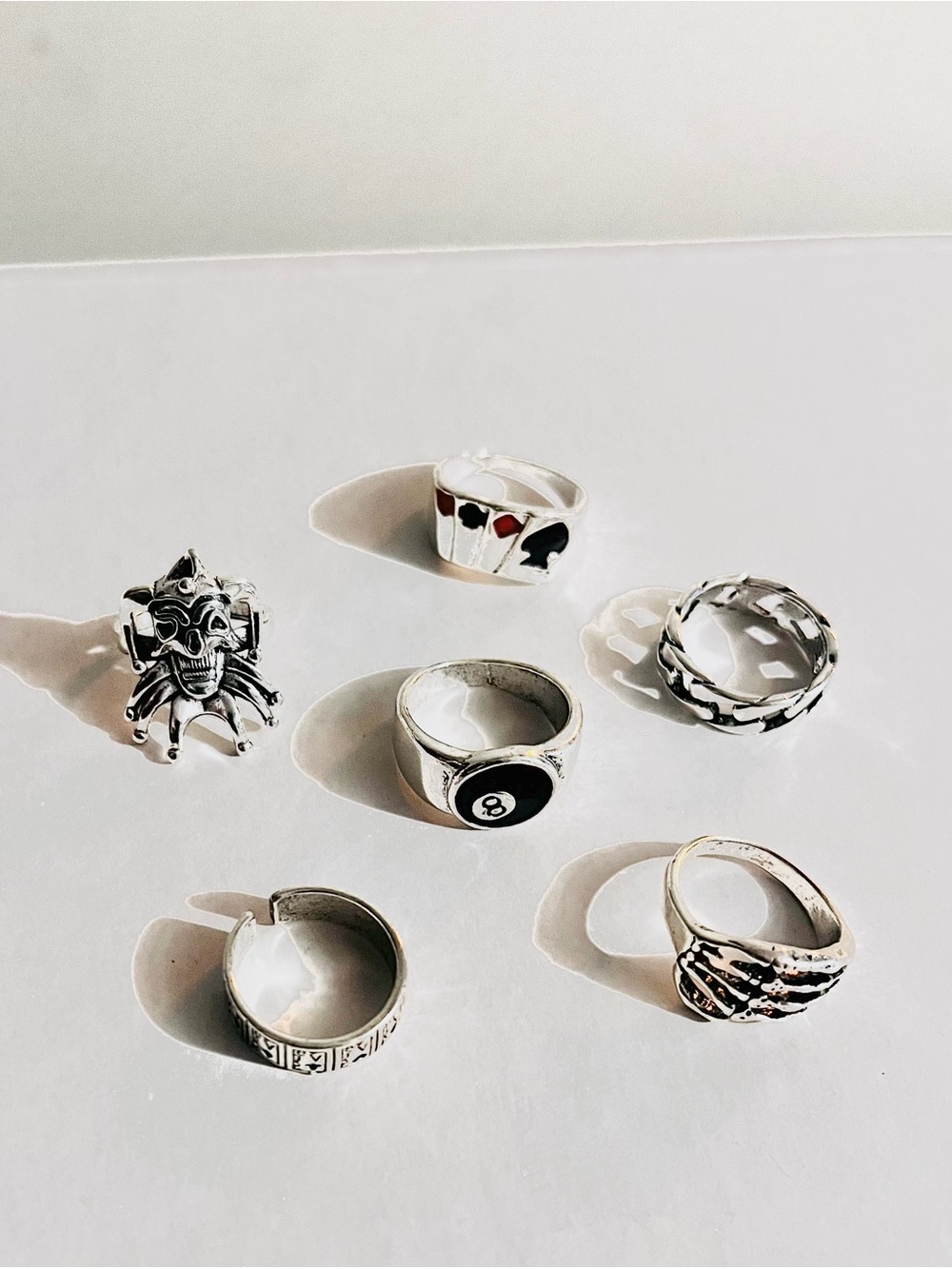 Poker Clown Mixed Stackable Rings Set - Picture 6 of 7